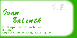 ivan balinth business card