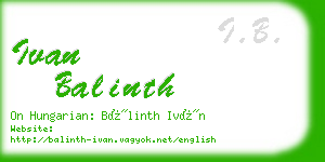 ivan balinth business card